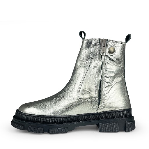 Angulus short boots Chelsea boot in silver