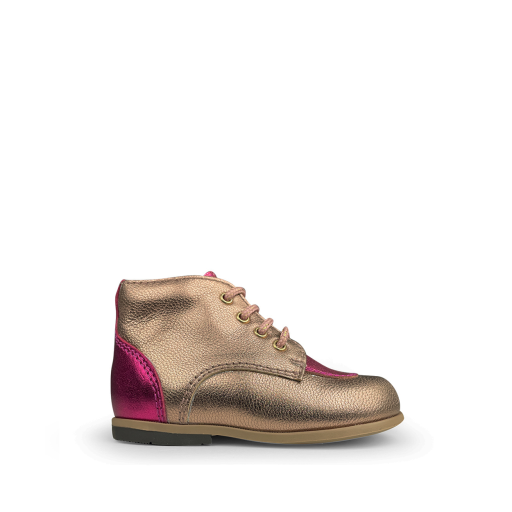 Beberlis eerste stappers Veterschoen roze metallic