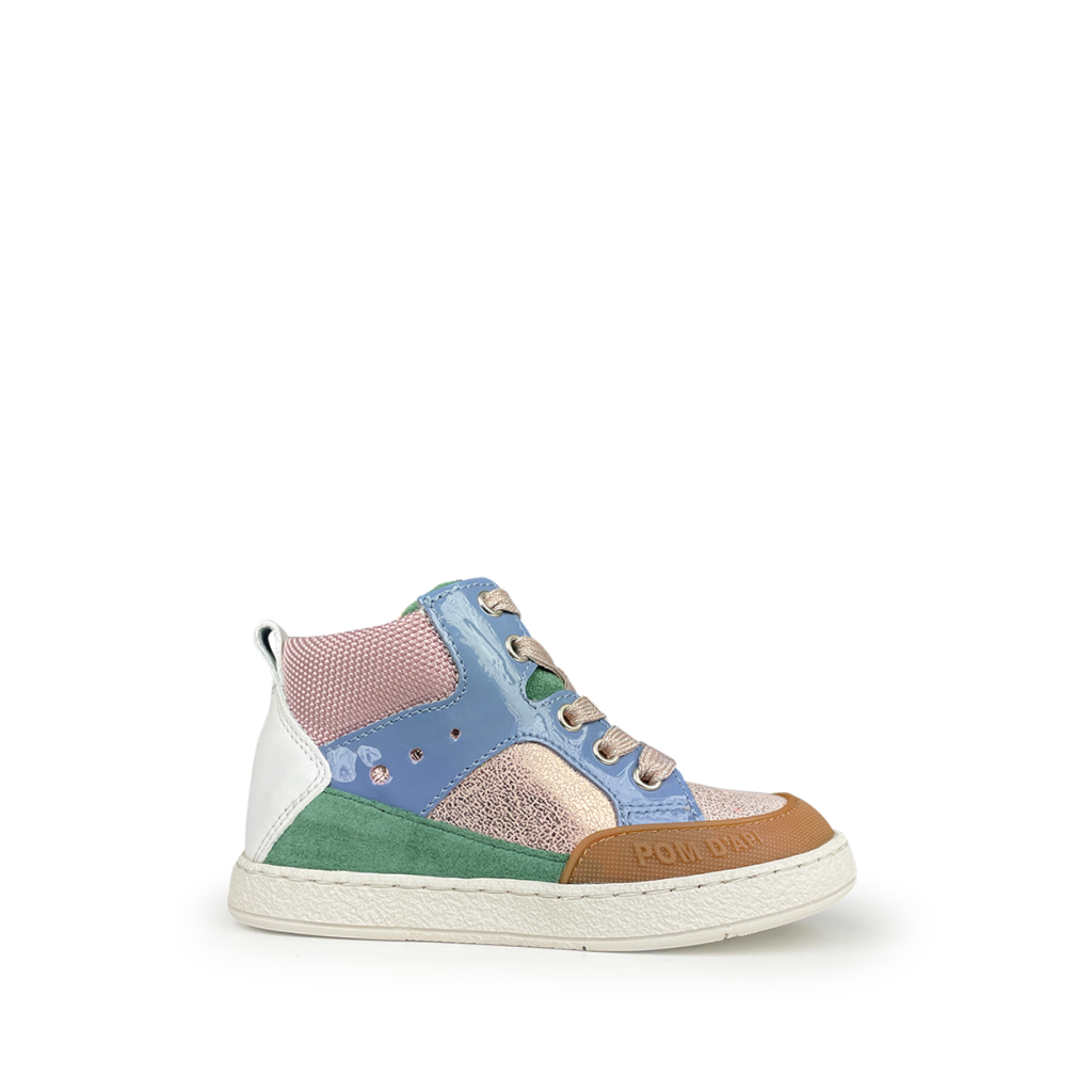 Pom d'api - Stoere sneaker met blauw en roze