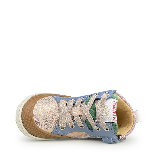 Pom d'api eerste stappers Stoere sneaker met blauw en roze