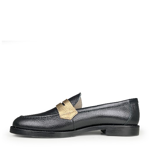 Beberlis loafers Zwarte loafer met goud