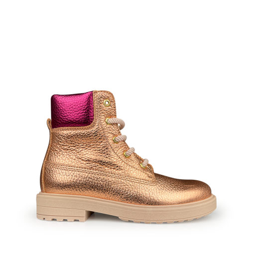 Beberlis bottines Roze metallic veterbottine