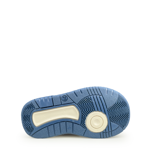 Babybotte sneaker Beige sneaker met blauw en oker