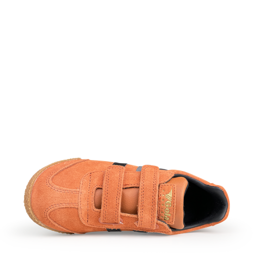 Gola sneaker Oranje nubuck sneaker met zwarte en grijze strepen