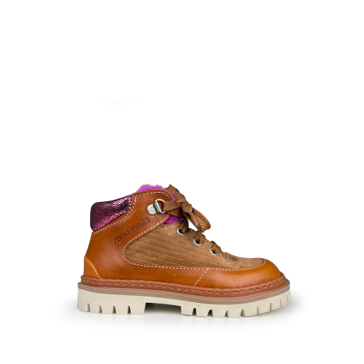 Kids shoe online Rondinella Boots Brown and pink bottin