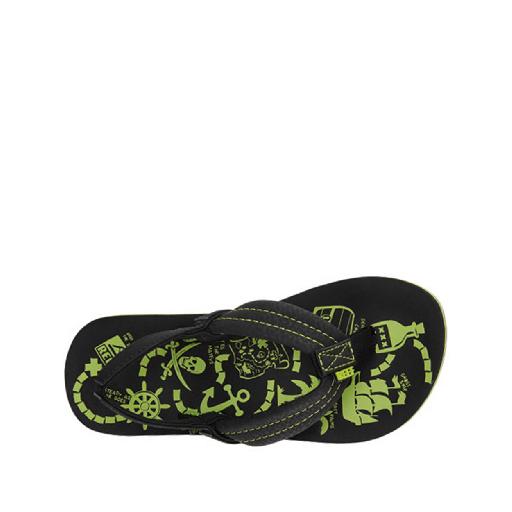 Kinderschoen online Reef slipper Teenslipper met groene prints
