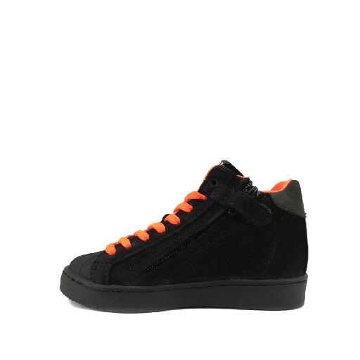 HIP trainer High black sneaker with fluo orange laces