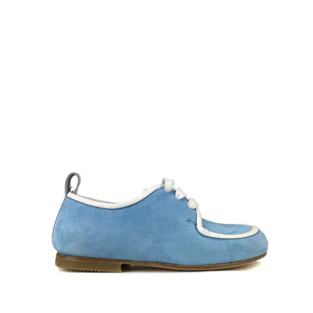 Gallucci - Retro blue lace shoe with trimming