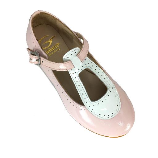 Gallucci mary jane Patent baby pink mary-jane with white detail