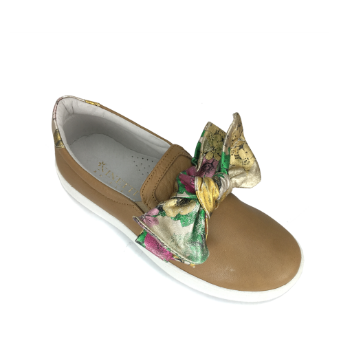 BiKey loafers Brown loafer with floral bow