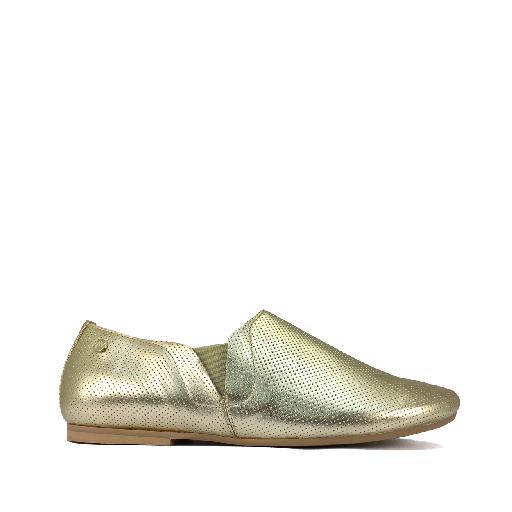 Kinderschoen online Manuela de juan loafers Loafer in goud geperforeerd leder