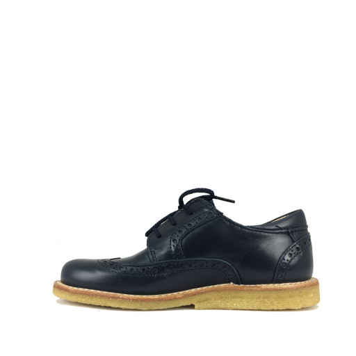 Angulus Derby's Lace shoe in dark blue with brogues