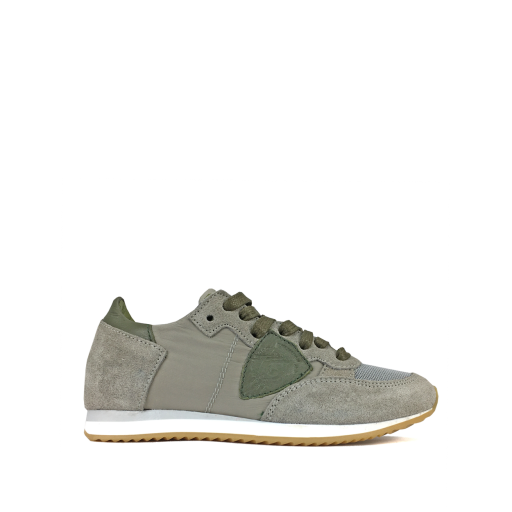 Kids shoe online Philippe Model trainer Runner in grey leather and suede