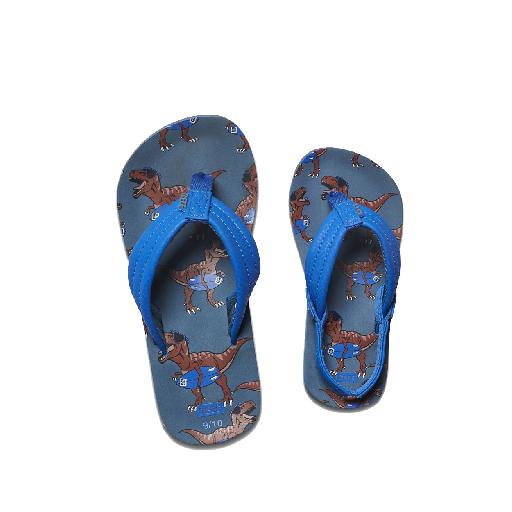 Reef slippers Bue flip flops with dino print