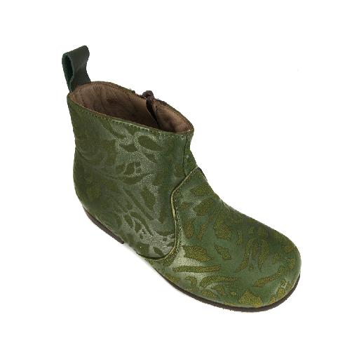 Pp short boots Short green boot with floral print