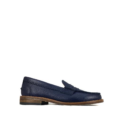 Kinderschoen online Gallucci loafers Blauwe loafer met mooie stiksels