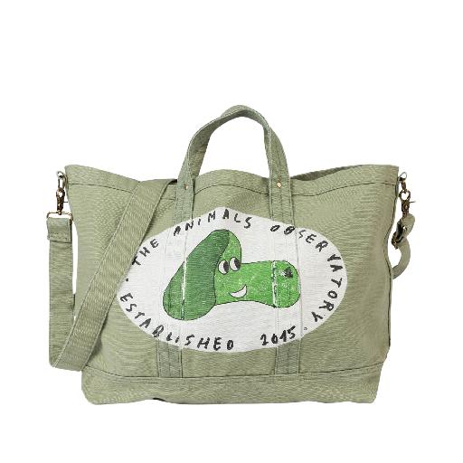 The Animals Observatory bags Large totebag in grey-green with print