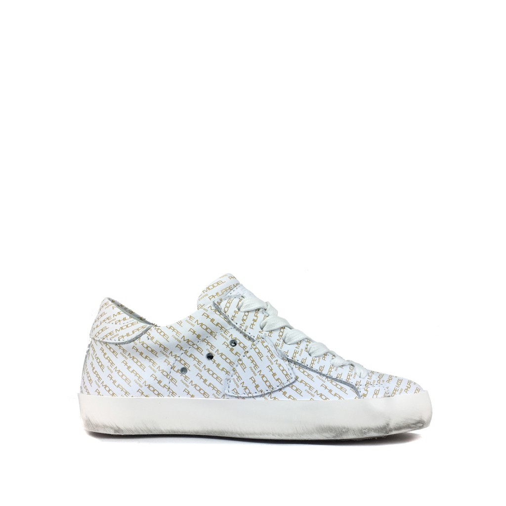 Philippe Model - Low white sneaker with monograms