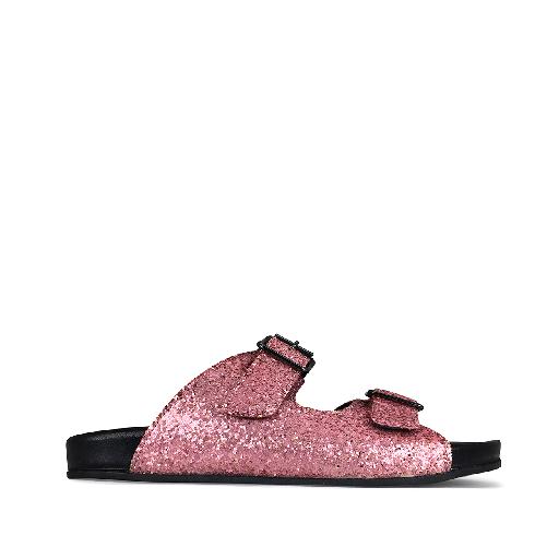 Gallucci sandals Comfortable slippers pink glitter