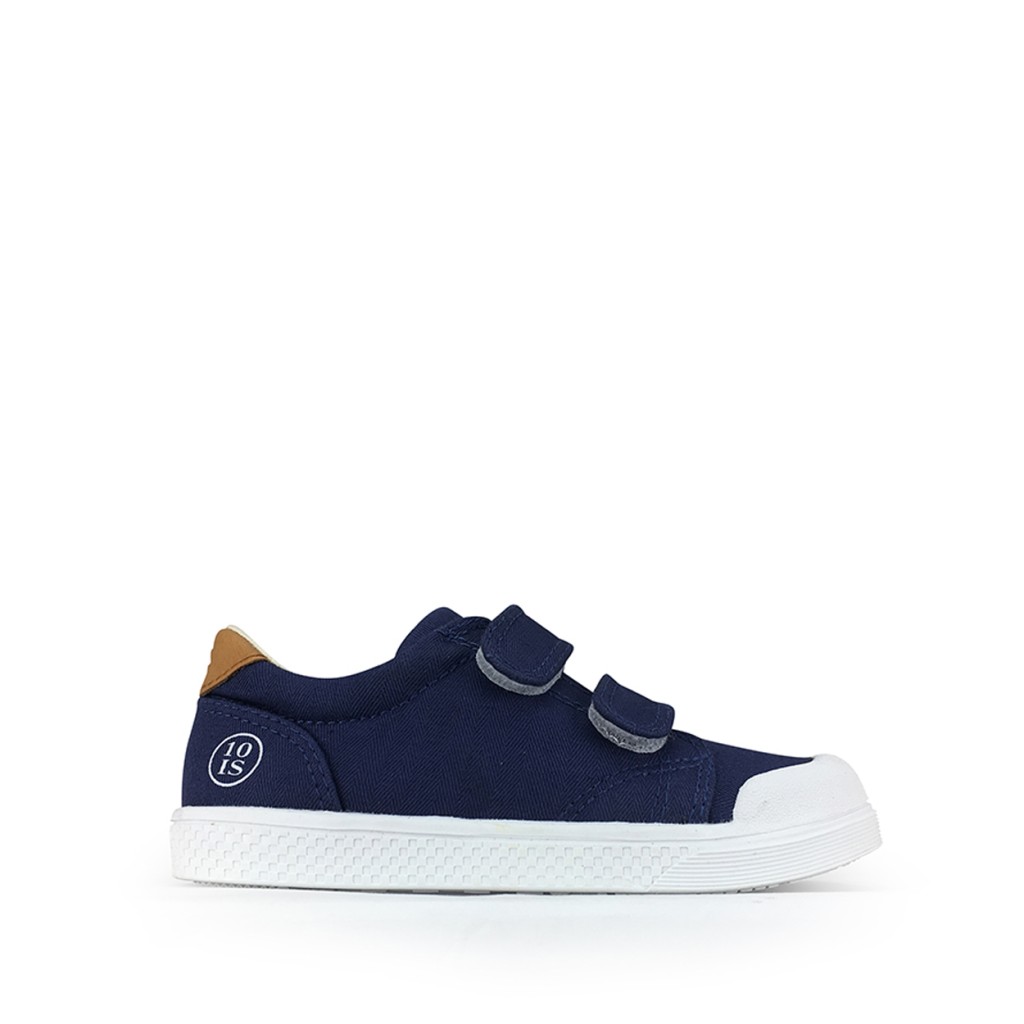 10IS - Canvas velcro sneaker in blauw