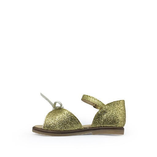 JFF first walkers Glitter golden sandal with closed heel