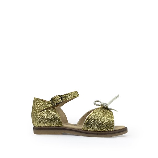 JFF first walkers Glitter golden sandal with closed heel