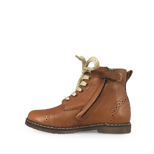 Pom d'api Boots Brown bottine with golden laces