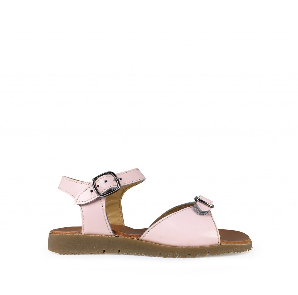 Gallucci - Soft pink sandal with adjustable buckles