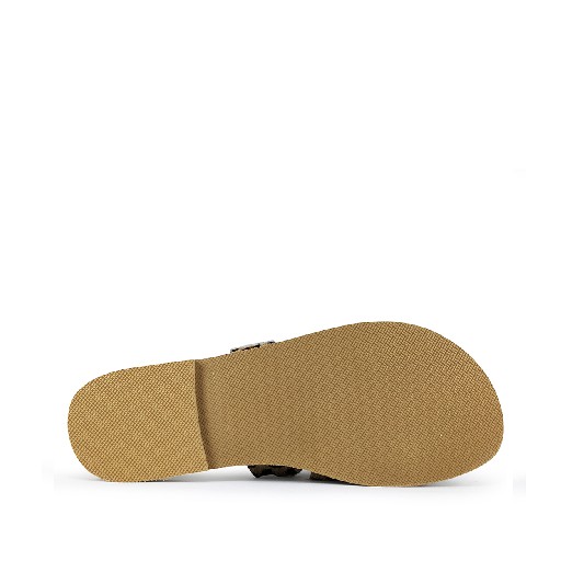 Thluto sandals Stylish gold leather slippers Naya