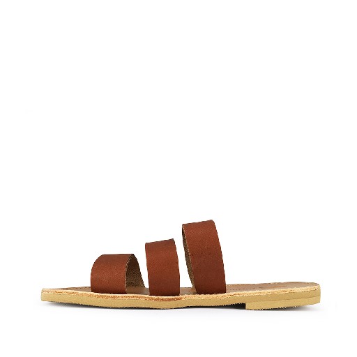 Thluto sandals Stylish brown leather slippers Ines