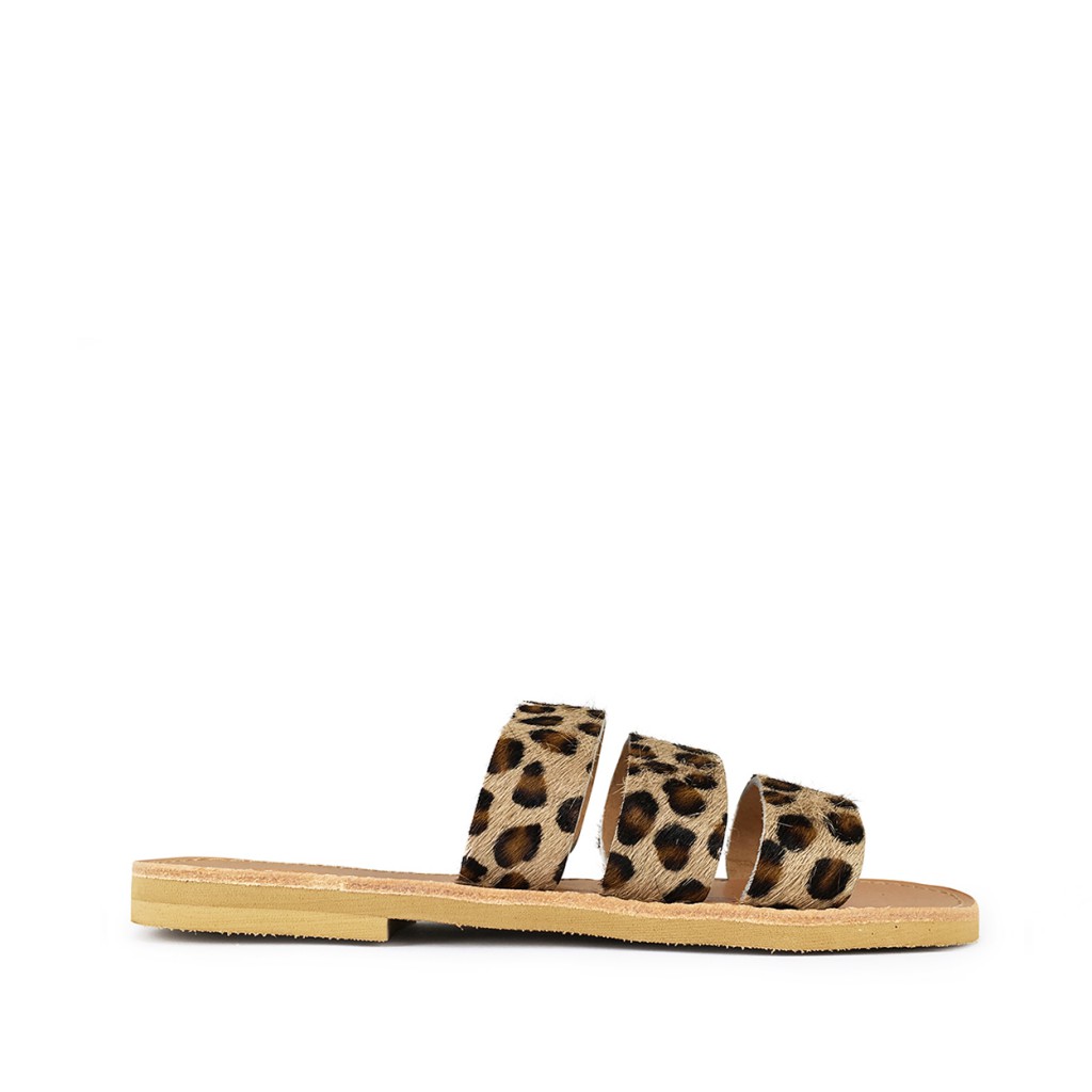 Thluto - Stylish leopard leather slippers Ines