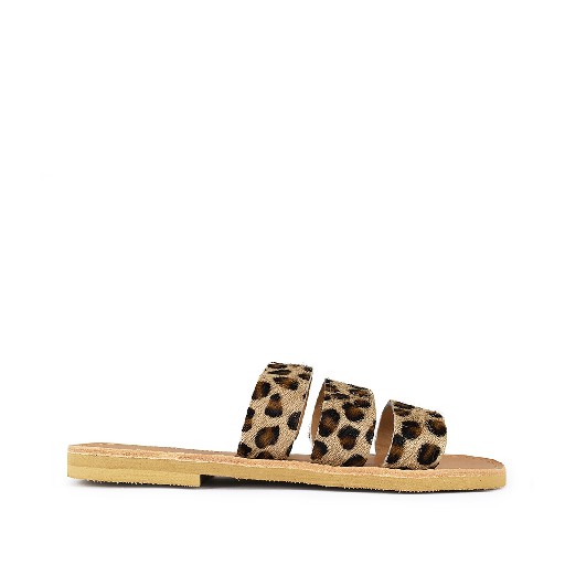 Thluto sandals Stylish leopard leather slippers Ines
