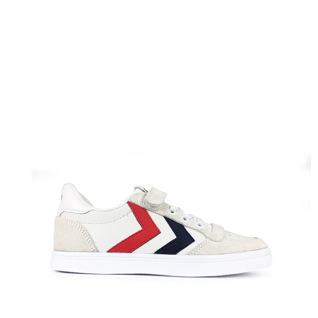 Hummel - Off white lace sneaker with v-stripes and velcro