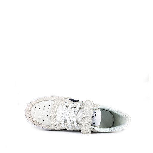 Hummel trainer Off white lace sneaker with v-stripes and velcro