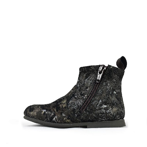 Pp short boots Black flowered short boot