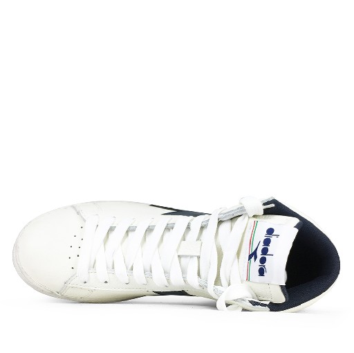 Diadora sneaker Halfhoge witte sneaker met blauw logo