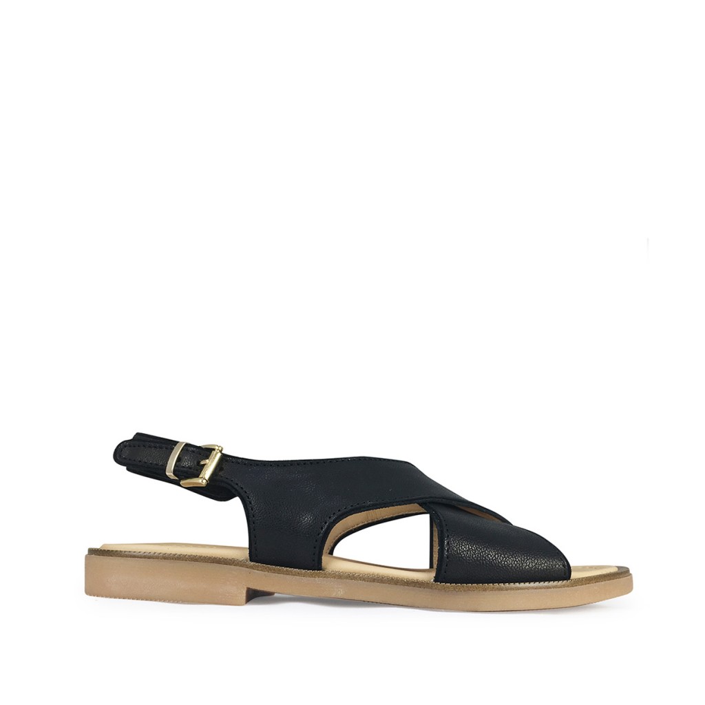 Momino - Zwarte sandalen met gesp