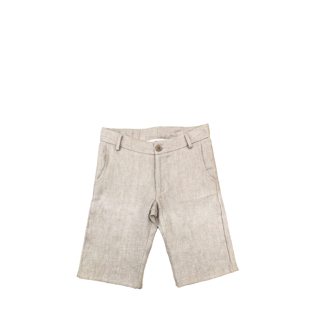 Dal Lago - beige linen bermuda shorts