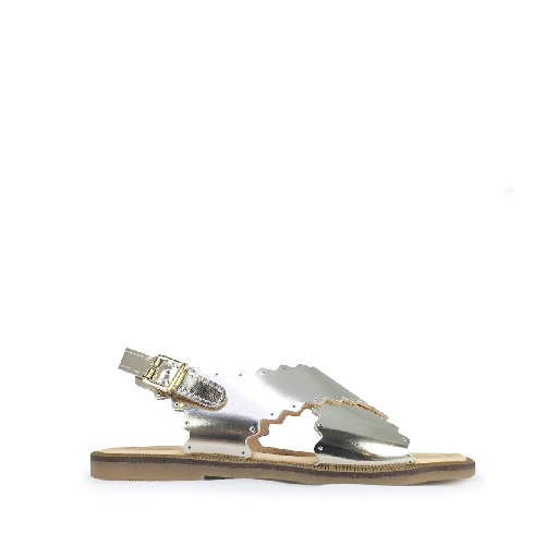 Ocra sandalen Gouden sandaal met gekruiste banden