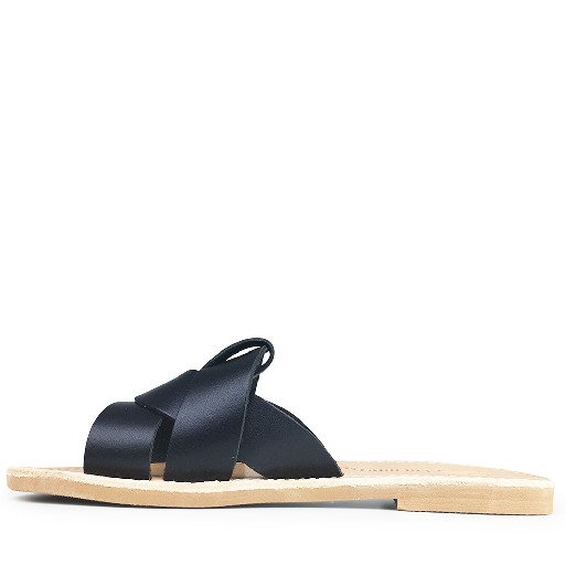 Thluto sandals Stylish black leather slippers