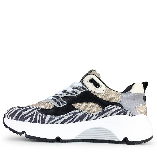 Rondinella sneaker Zebra chunky sneaker met beige en zwart detail