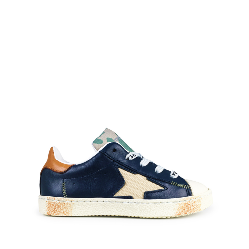 Rondinella trainer Low blue sneaker with white star
