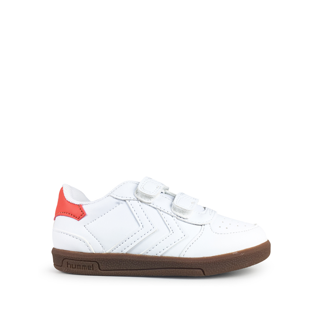 Hummel - White velcro sneaker with v-stripes