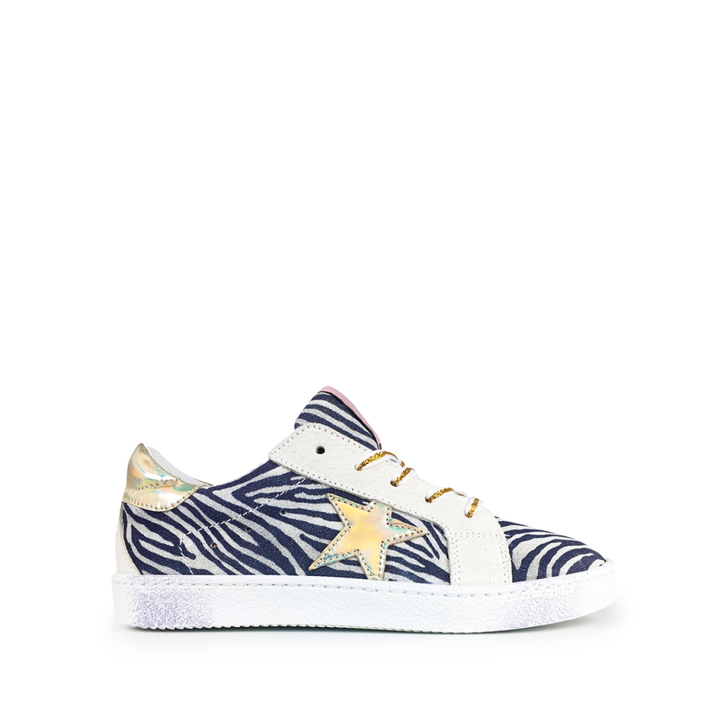 Rondinella - Zebra sneaker with gold star