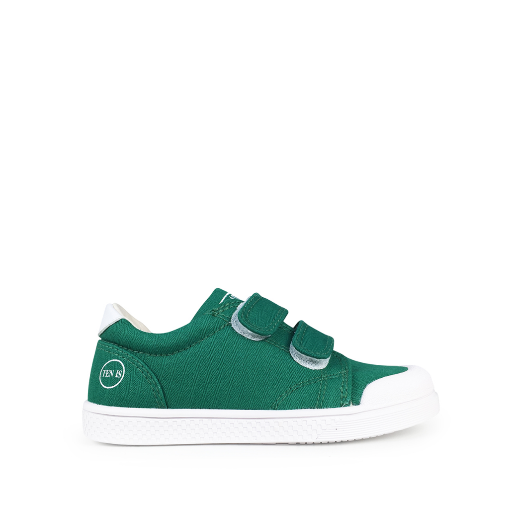 10IS - Canvas velcro sneaker in groen
