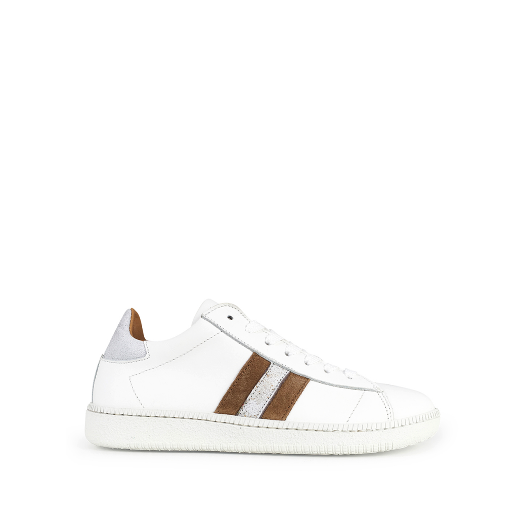 Rondinella - White sneaker with brown accents