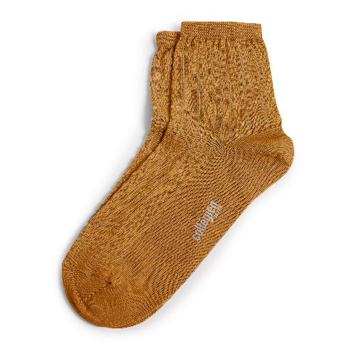 Collegien korte kousen Donkergele sokken met tekening Collgien