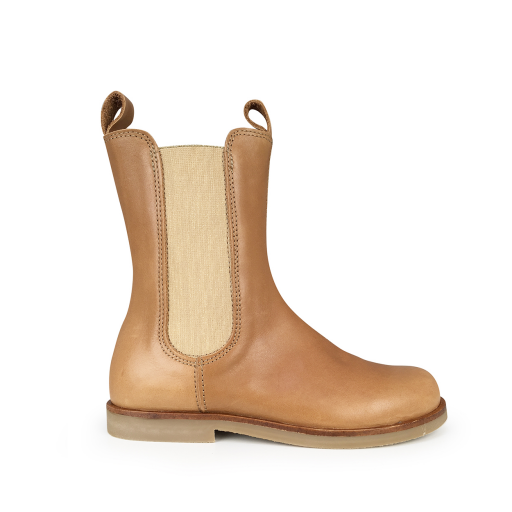 Ocra short boots Half-high camel boot with gold